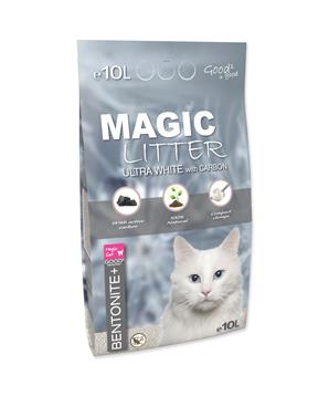 Levně Kočkolit MAGIC LITTER Bentonite Ultra White with Carbon 10 l