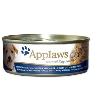 Levně Konzerva APPLAWS Dog Chicken, Salmon & Rice 156 g