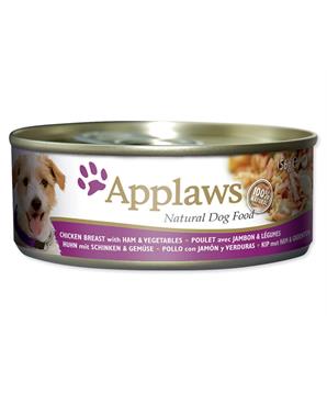 Levně Konzerva APPLAWS Dog Chicken, Ham & Veg 156 g