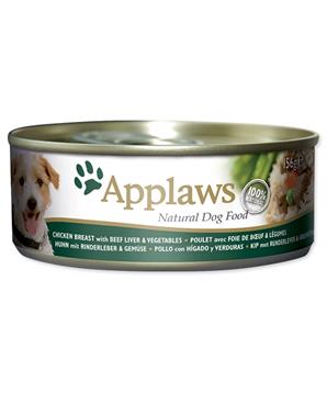 Levně Konzerva APPLAWS Dog Chicken, Beef Liver & Veg 156 g