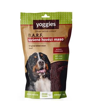 Levně Yoggies Sušené hovězí maso pro psy (proužky) 45 g