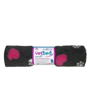 Levně Vetbed protiskluz / Drybed grafitová srdce a packy DELUXE, vlas 30 mm 75 x 50cm