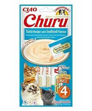 Levně Churu Cat Tuna Recipe with Seafood Flavor 4x14g
