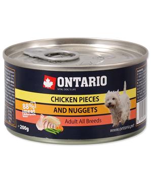 Levně Konzerva ONTARIO Dog Chicken Pieces + Chicken Nugget 6x200g