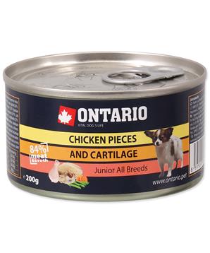 Levně Konzerva ONTARIO Junior Chicken Pieces + Cartilage 6x200g