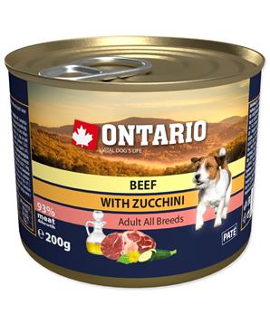 Konzerva ONTARIO Dog Mini Beef, Zucchini, Dandelion and Linseed Oil