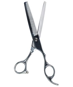 Levně Profesionální efilační nůžky, s nastavit. šroubem 18 cm