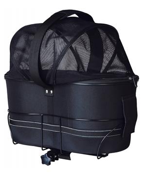 Levně Přepravka na zadní nosič kola pro psa,kryt síťovina 29 x 48 x 42 cm (max. 6kg) 29 x 48 x 42 cm - na nosič 11,8–16 cm
