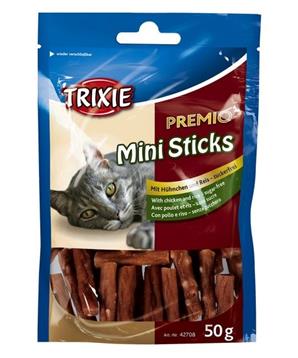 Levně Premio MINI STICKS - mini tyčinky kuřecí s rýží 50g