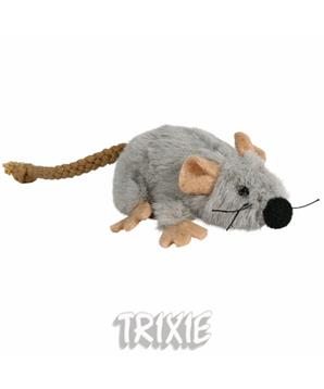 Plyšová myška šedá s catnipem