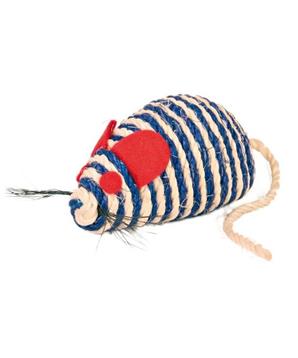 Levně Myš se štěrchacími kuličkami uvnitř, sisal 10 cm 1 ks