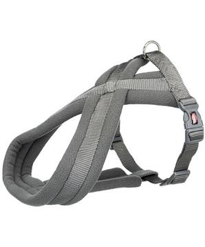Levně Nylonový postroj PREMIUM podšitý - grafit L:hruď:60-100cm/25mm