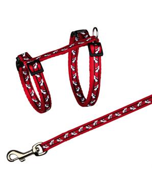 Levně Postroj s vodítkem pro kočku - motiv 27-45cm/10mm 1,20m 1 ks