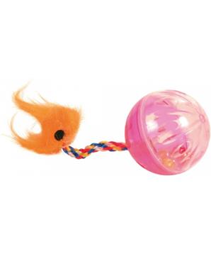 Levně Míček chrastící s ocáskem 4 cm/2 ks