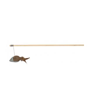 Levně Udice s hračkou myš s peřím 50 cm