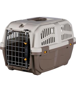 Levně Transportní přepravka SKUDO 1, XS, 30x32x49 cm, tmavě šedá/písková (max. 12kg) XS / max. 12kg
