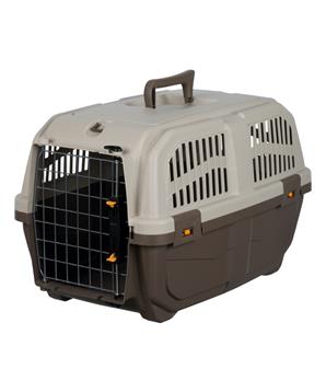 Transportní přepravka SKUDO 2,  XS-S,  35x36x55 cm, tmavě šedá/písková (max. 18kg)