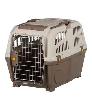 Transportní přepravka SKUDO 4, S-M, 48x51x68cm tmavě šedá/písková (max. 30kg)