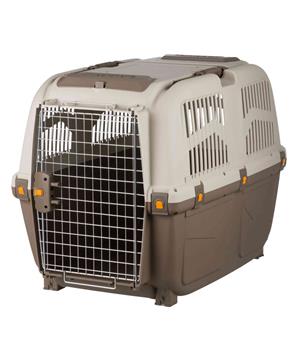 Levně Transportní přepravka SKUDO 6, M-L, 63x70x92 cm, tmavě šedá/písková (max. 40kg) M-L / max. 40kg