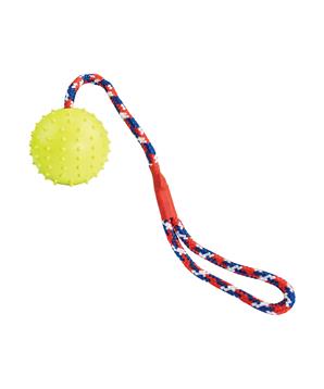 Levně Vrhací míč z přírodní tvrdé gumy, na laně, HipHop 7cm/39 cm