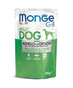 Levně MONGE GRILL kapsička jehněčí se zeleninou pro psy 100 g