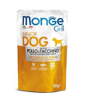 Levně MONGE GRILL JUNIOR kapsička kuřecí s krůtou pro štěňata 100 g