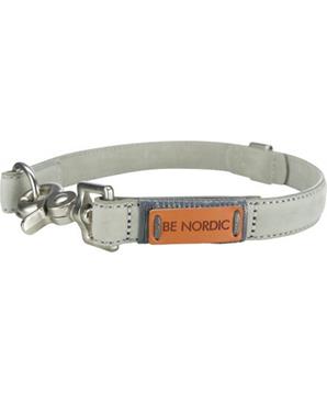 Levně BE NORDIC kožený obojek - světle šedá L-XL: 55 cm/30mm