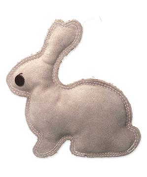 Hračka DOG FANTASY Dura-fused kůže a juta králík malý pískací 20cm