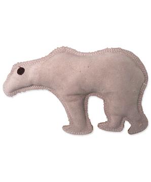 Hračka DOG FANTASY Dura-fused kůže a juta medvěd pískací 28cm