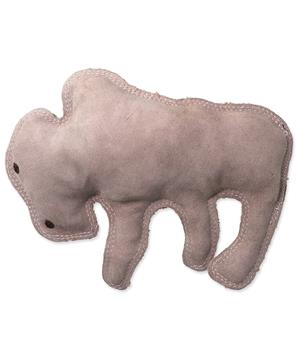 Hračka DOG FANTASY Dura-fused kůže a juta bizon pískací 28 cm