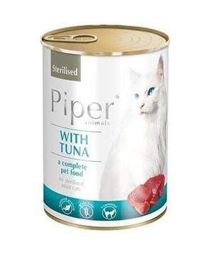 Levně PIPER CAT konzerva pro sterilizované kočky, s tuňákem 400 g