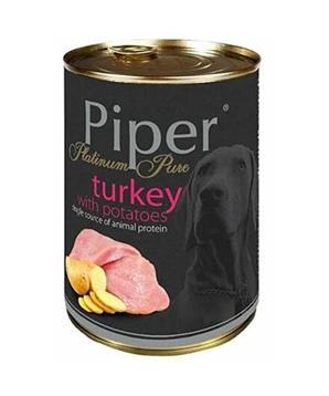 Levně PIPER PLATINUM PURE krůta s bramborami, konzerva pro psy 400 g