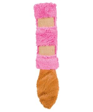 Levně Poduška s ocasem XXL, plyš/juta/catnip, šusticí, 39cm 39cm
