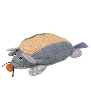 Sisalová myš, sisal/látka 30 cm přírodní/šedá