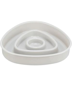 Levně Miska k pomalému krmení, design triangl, 0,35l/15 ×15 cm, plast/TPR, šedá 1 ks