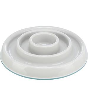 Levně Miska k pomalému krmení, design kruhy, 0,45 l/ø 23 cm, plast/TPR, šedá 1 ks