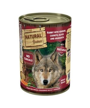 Levně Natural Greatness králík, zvěřina, mrkev, olivy, amarant konzerva pro psy 400g