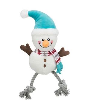 Xmas SNOWMAN, sněhulák bez zvuku, plyš/bavlna