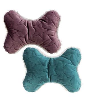 Levně Xmas Bone - kost se zvukem, hračka pro psy, samet/plyš, berry/petrolejová 20 cm