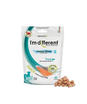 Levně I´M DIFFERENT SNACK pstruh - mrazem sušený pamlsek 40 g