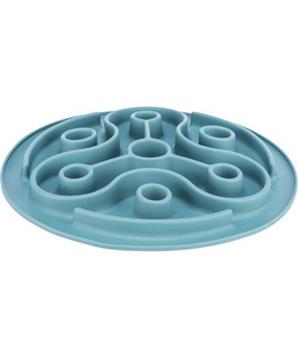 Levně Protihltací talíř Slow feeding TRIANGL, k pomalému krmení, TPE, ø 28 cm, modrá 1 ks / ø 28 cm