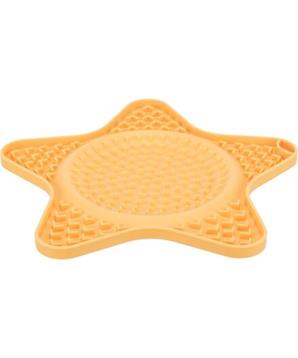Levně Lick´n´Snack HVĚZDA - podložka k pomalému krmení, 23,5 cm, silikon, žlutá 1ks / 23,5cm