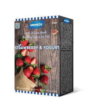 Levně SMOOKIES Premium STRAWBERRY - jahodové sušenky 100% human grade, 200g