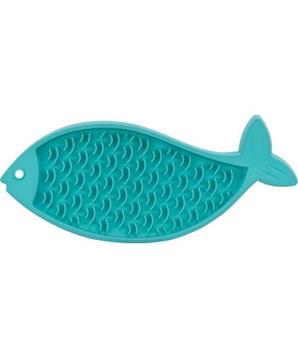 Levně Lick’n’Snack RYBA - podložka k pomalému krmení, 28 cm, petrolejová 1 ks / 28 cm
