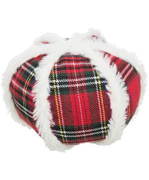 Levně Xmas Ball - vánoční látkový míč zdobený plyšem 15 cm