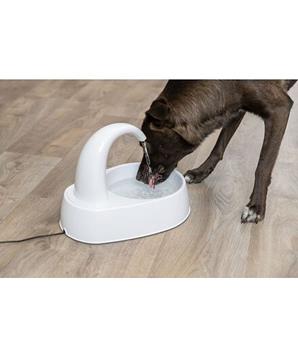 Levně Fontánka na vodu s oblým kohoutkem, 2,5 l/25 × 24,5 × 35 cm, plast, bílá (RP 2,90 Kč) 1 ks
