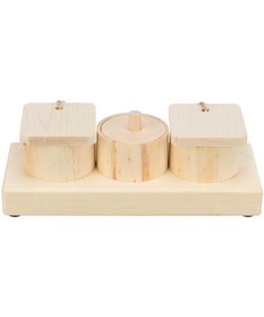 Levně Snack Cups - interaktivní hra pro králíčky, 15 x 4,5 x 6 cm, dřevo 1 ks