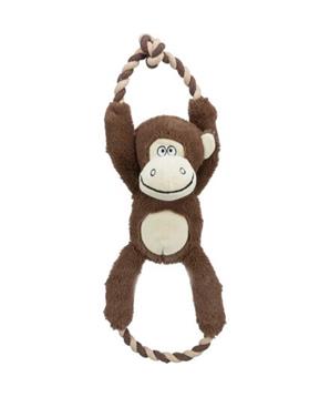 Plyšová opice s vnitřním lanem , se zvukem, polyester/bavlna