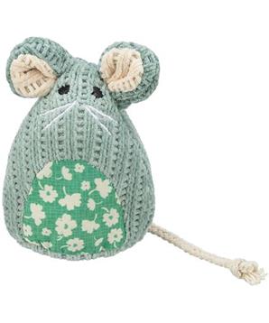 Myška tkaná sedící, s catnipem, 11 cm