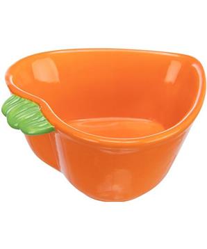 Levně Keramická miska MRKEV (morče,králík), 180 ml/ 12 x 11 cm, oranžová, 1 ks